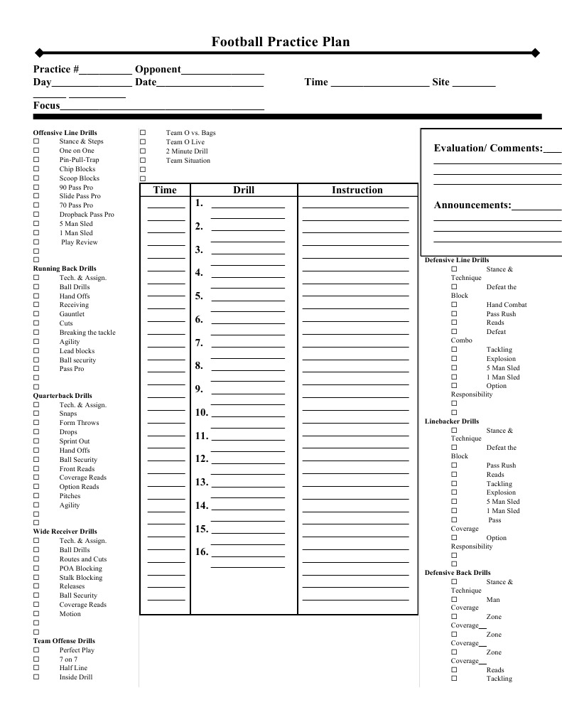 Practice Plan With Script | PDF | National Football League Seasons ...