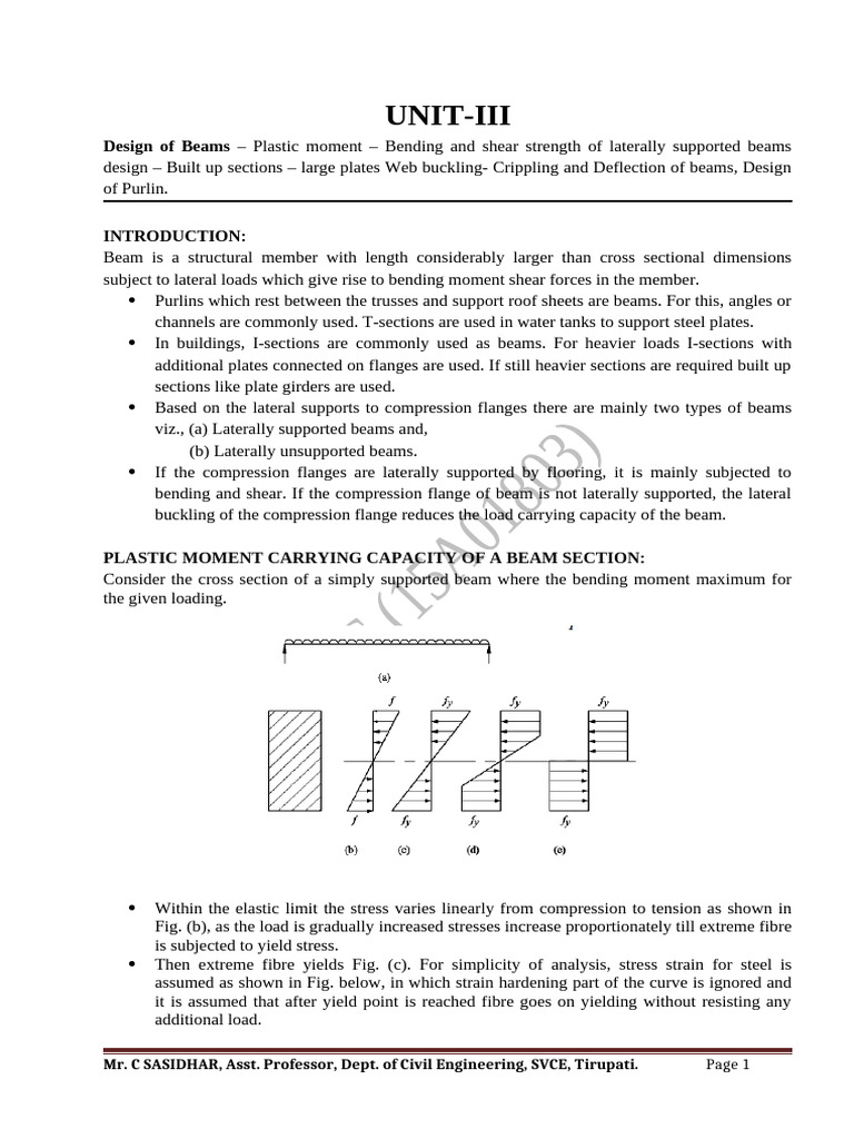 Design of Laterally Supported Beams | PDF | Beam (Structure) | Buckling