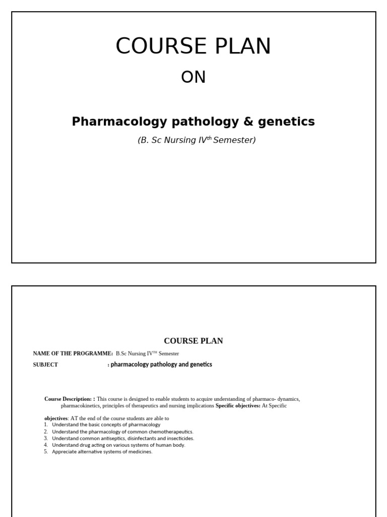 Pharmacology Pathology & Genetics Course | PDF | Respiratory Diseases ...