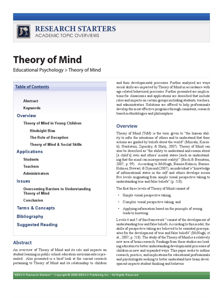 dissertation on theory of mind