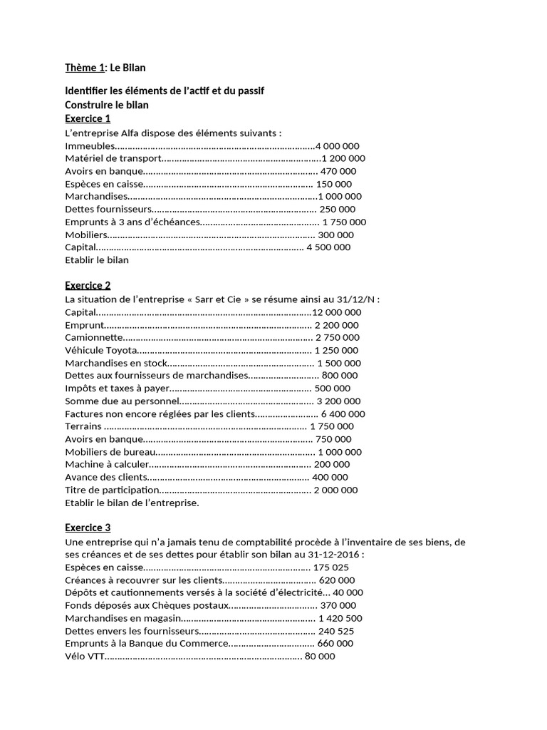 Établissement et Analyse de Bilans Comptables | PDF | Facture | Banques