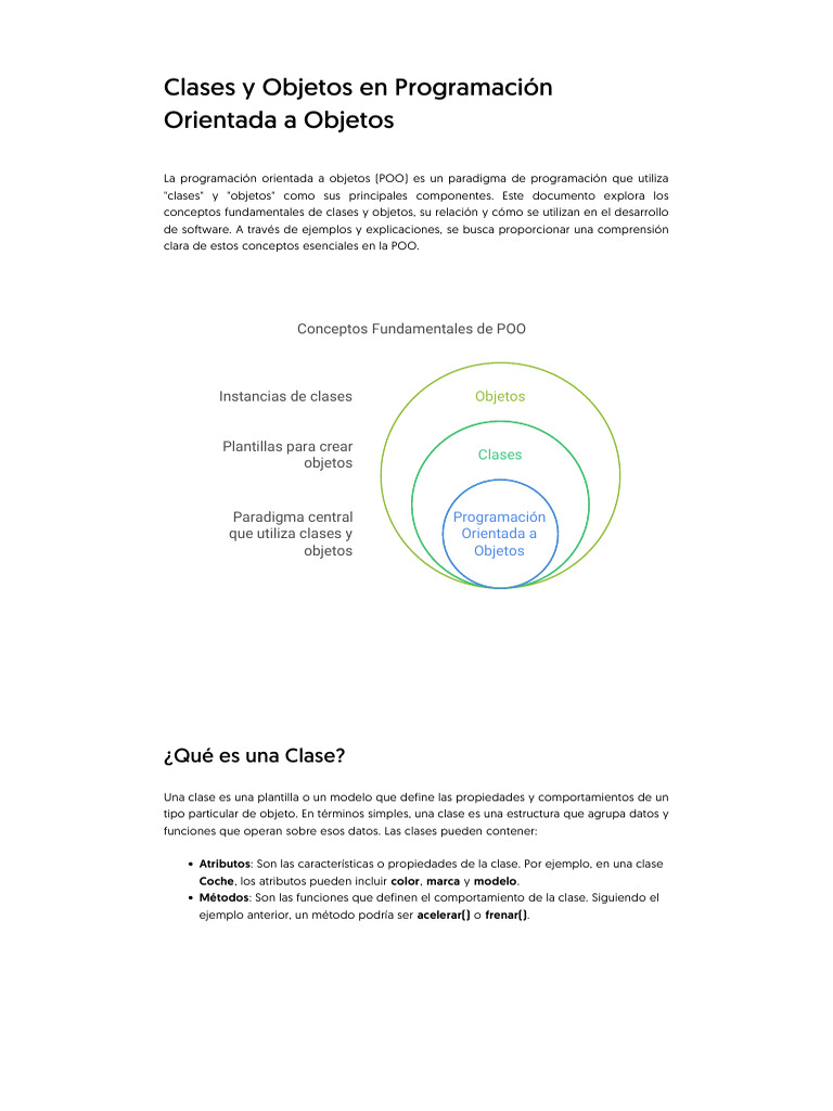Clases y Objetos en POO: Ejemplos Clave | PDF | Objeto (informática ...