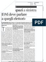 Grandi spazi a sinistra. Il Pd deve parlare a quegli elettori (“L’Unità”, 12-03-2012, pp. 4-5)