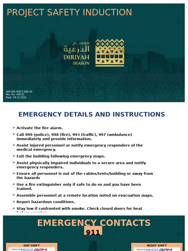 WW IMS F 006 03 Project Safety Induction v00.01 | PDF | Paramedic ...