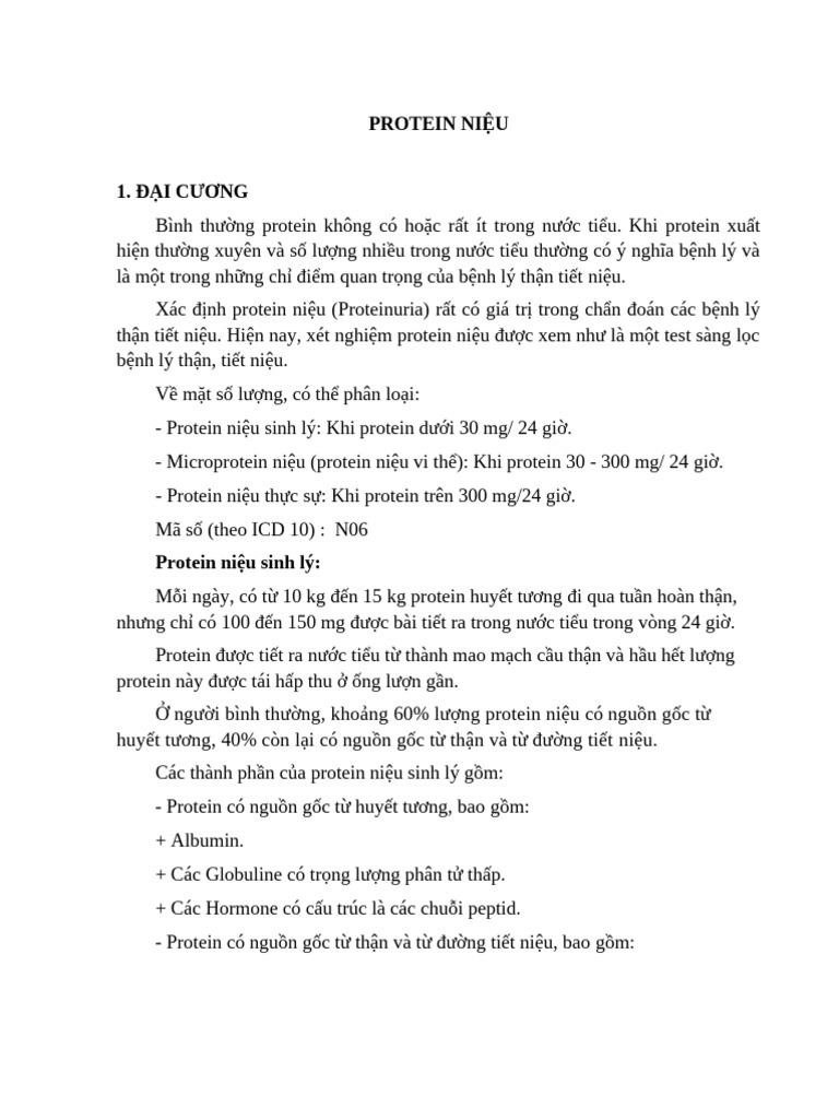 Protein niệu | PDF