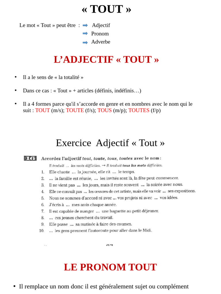 L'usage de l'adjectif 