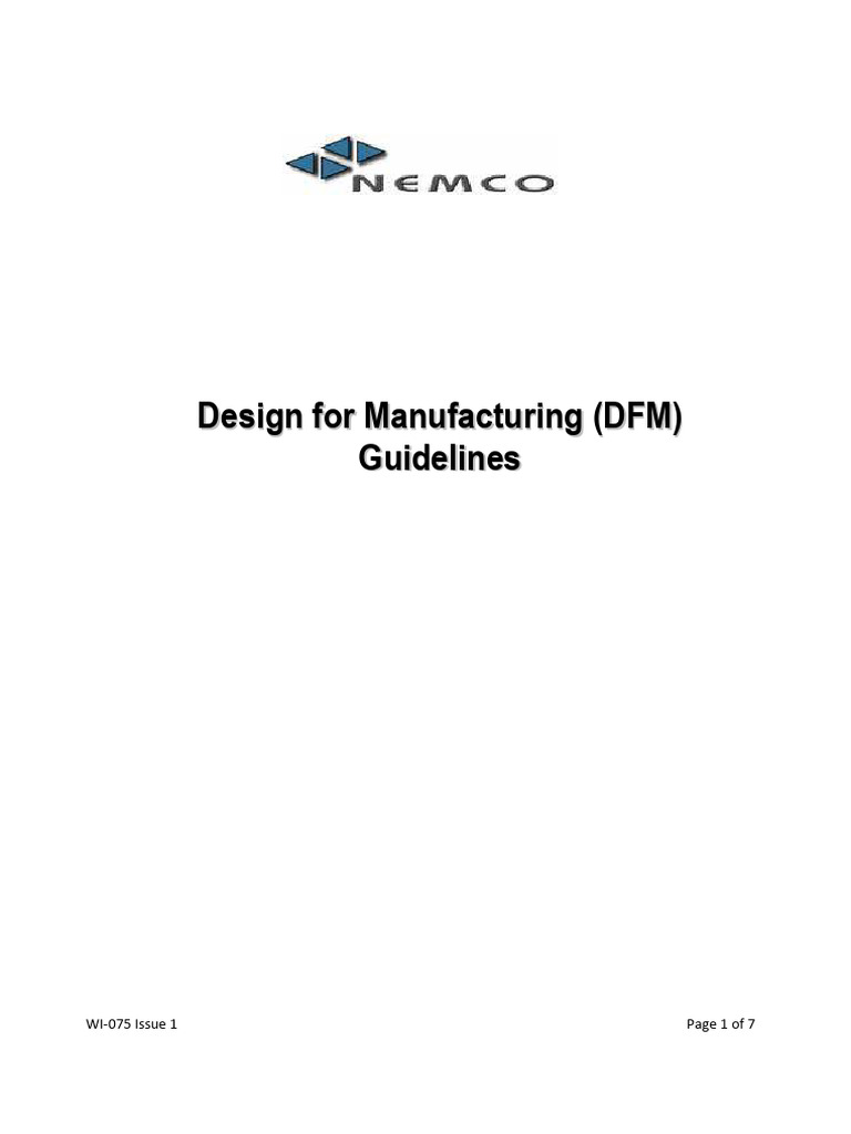 WI 075r1 Design For Manufacturing Guidelines | PDF | Printed Circuit ...