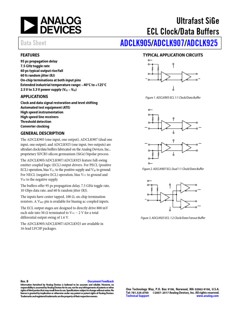 Ultrafast ECL Clock/Data Buffers | PDF | Electronic Engineering ...