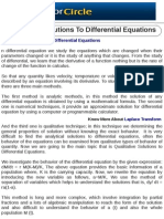 Qualitative Solutions To Differential Equations