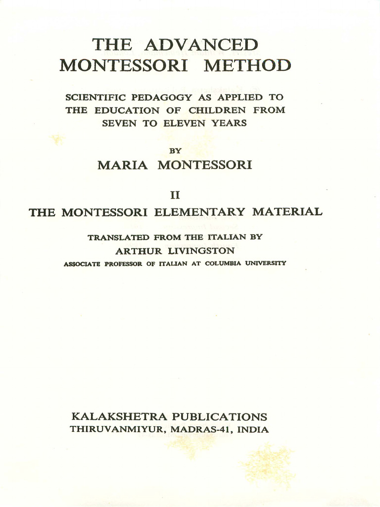 Advanced Montessori Method Overview | PDF