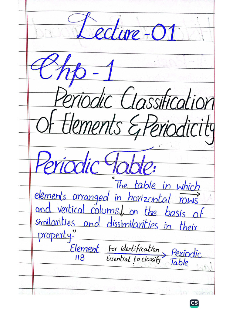 Chemistry 2nd Year CHP 1 (Periodicity) | PDF