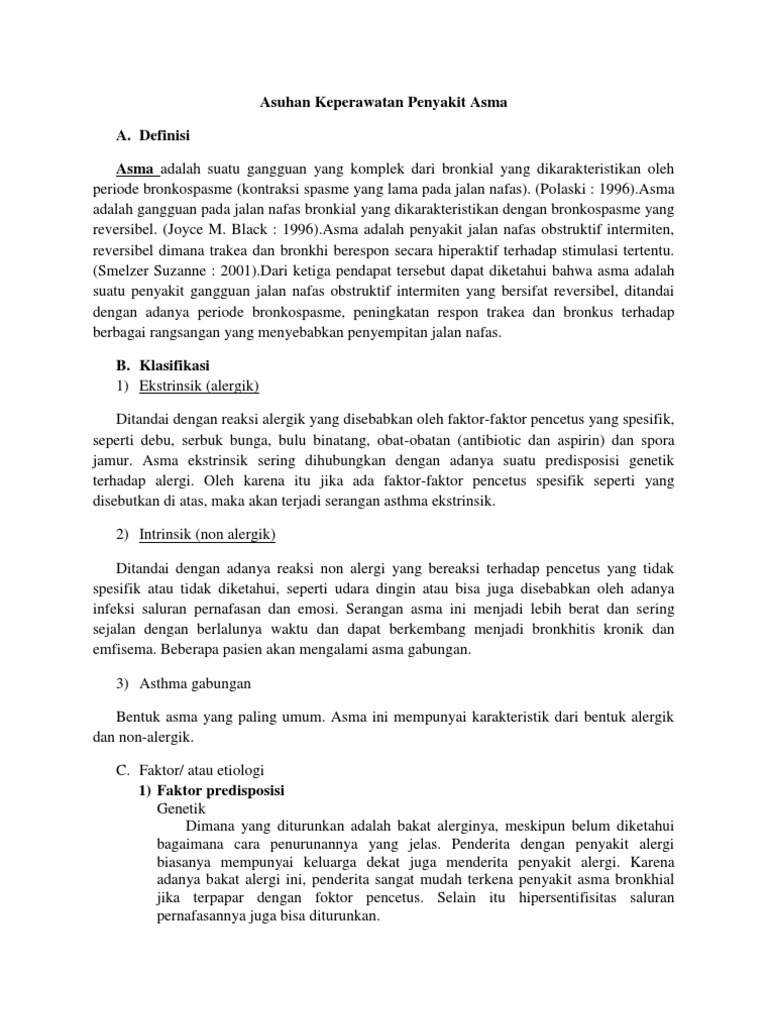 Asuhan Keperawatan Penyakit Asma
