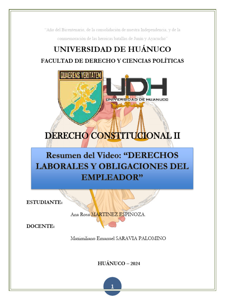 Derechos y Obligaciones Laborales | PDF | Derecho laboral | Justicia