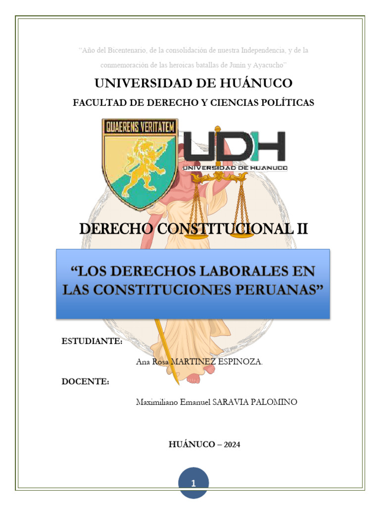 Los Derechos Laborales en Las Constituciones Peruanas | PDF | Derecho ...