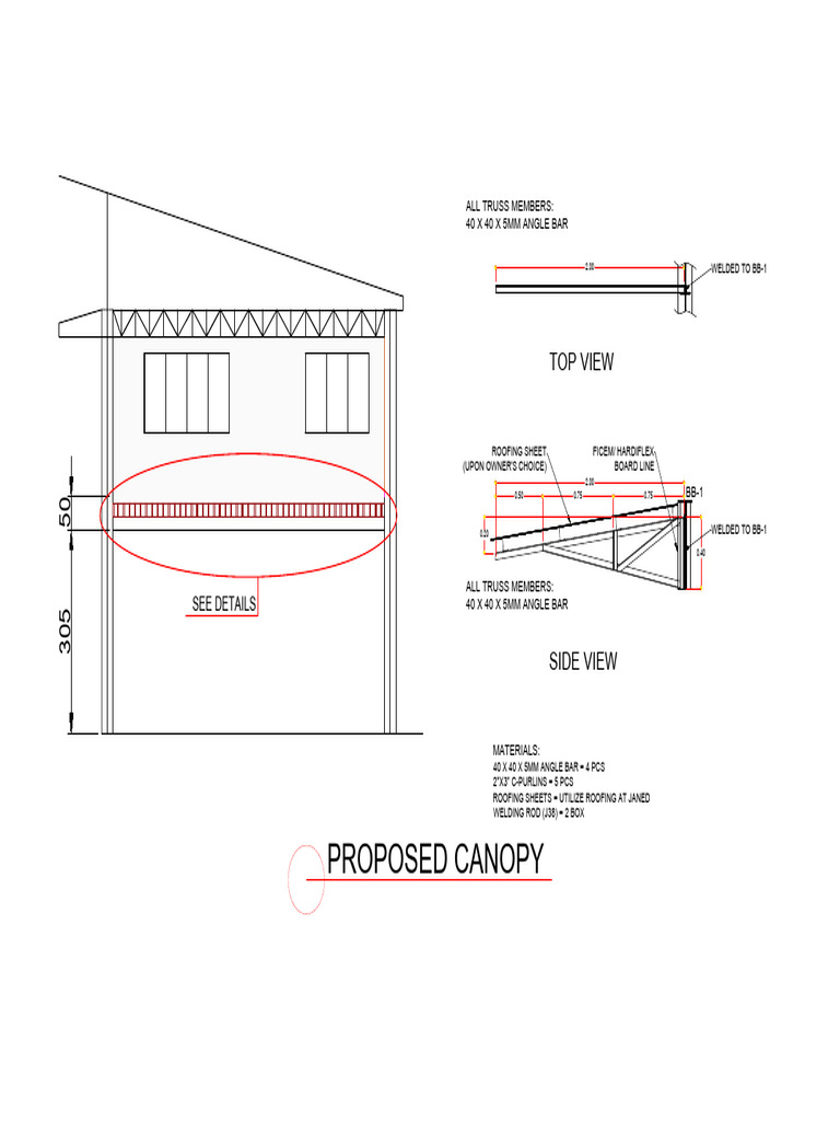 Canopy Truss and Framing Details | PDF