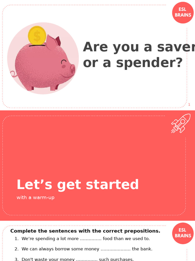 ESL Brains - Are You A Saver or A Spender - 2 | PDF | Money | Prices