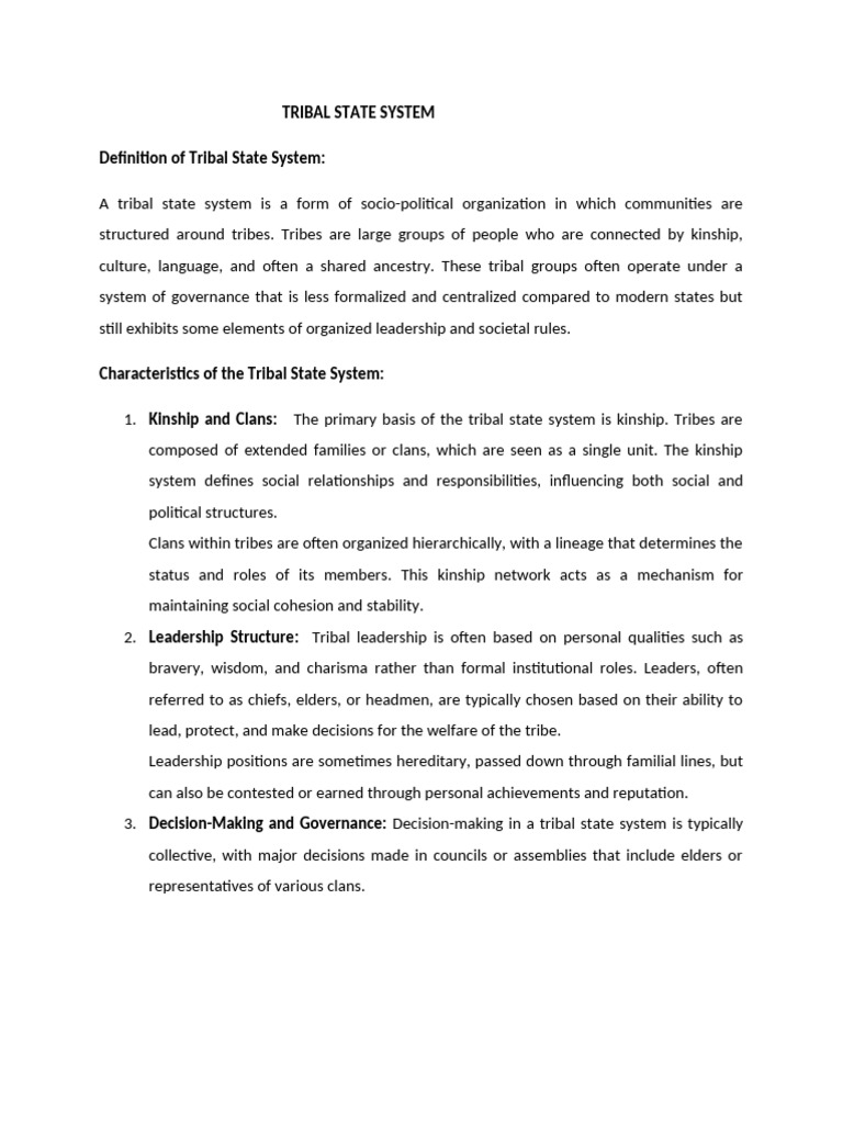 Overview of Tribal State Systems | PDF | Tribe | Empire