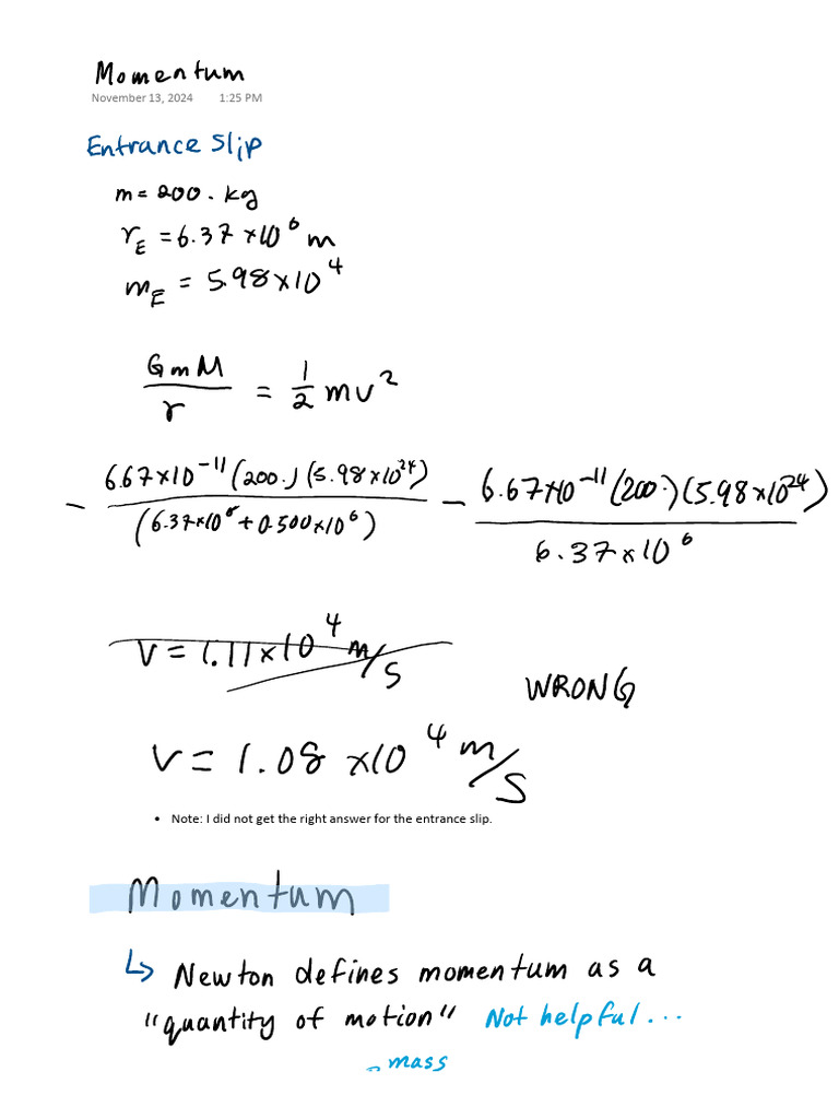Momentum Study Guide PDF | PDF