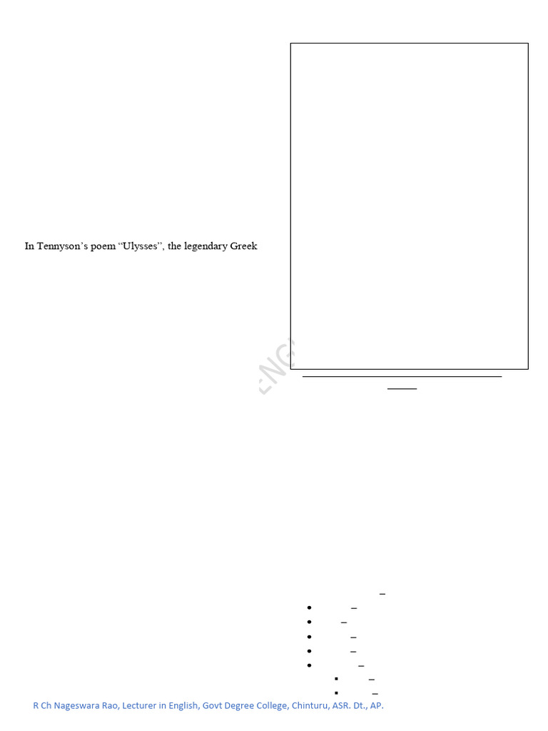 Tennyson's Ulysses: Themes & Analysis | PDF | Odysseus | Semantic Units