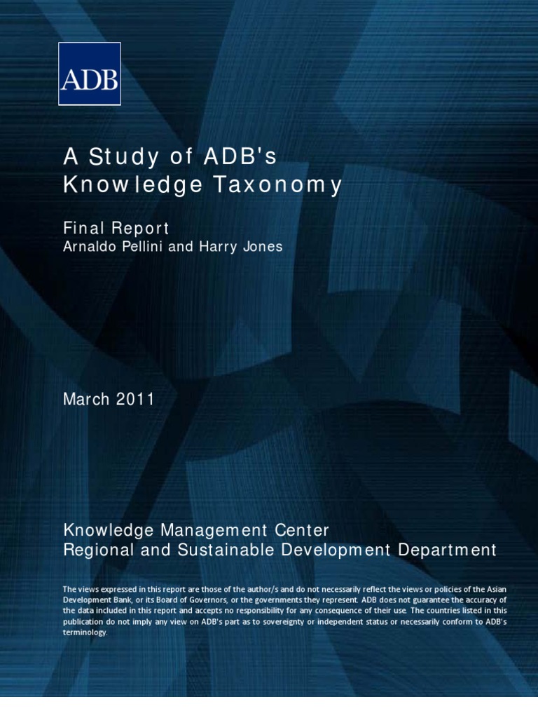 ADB Knowledge Taxonomy Study Report | PDF | Knowledge Management | Tag ...