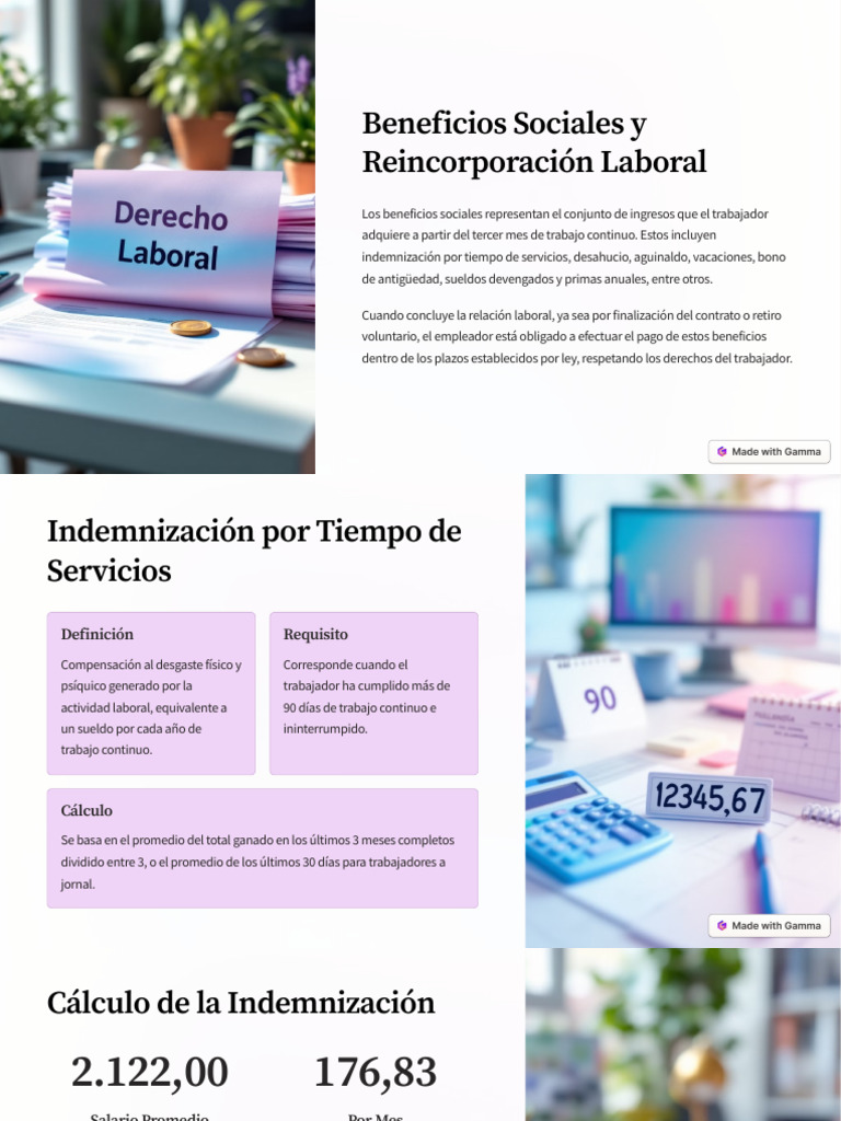 Beneficios Sociales y Reincorporación Laboral | PDF | Derecho laboral ...