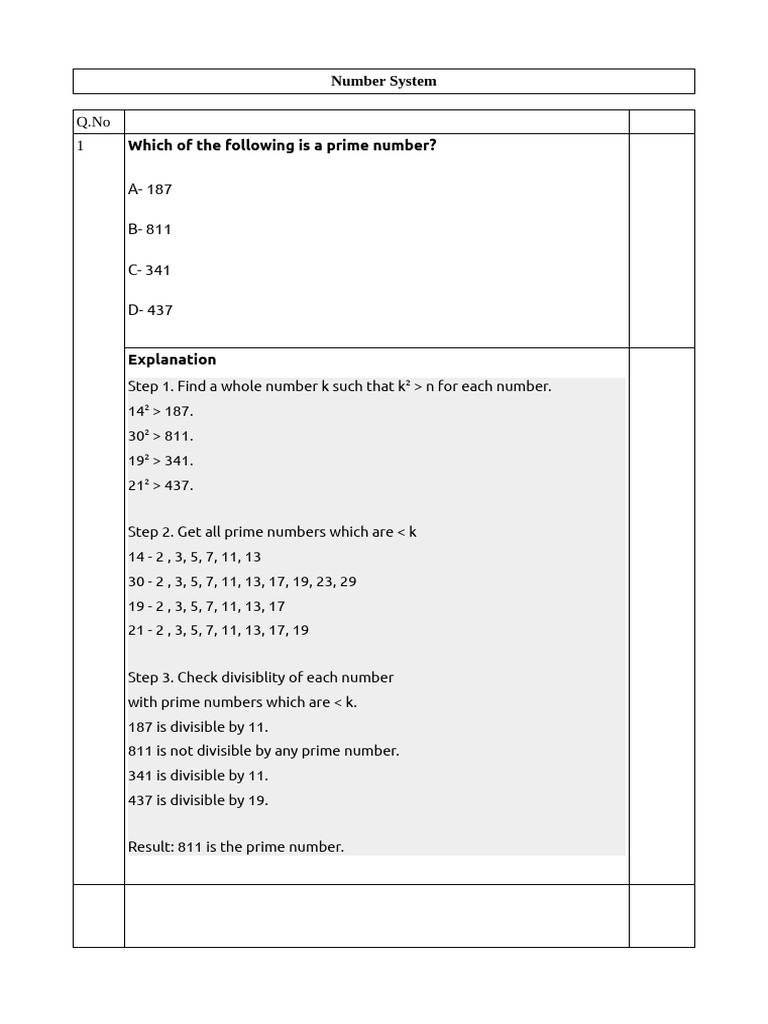 NumberSystem Q | PDF