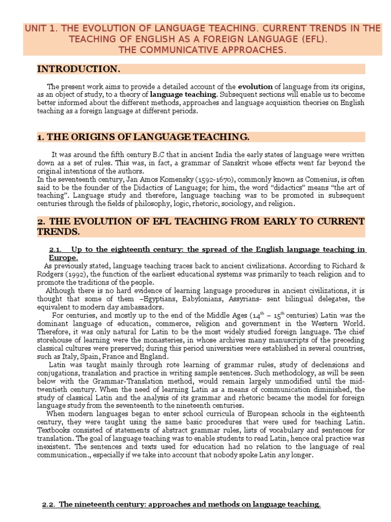 Evolution of EFL Teaching Methods | PDF | Language Education | Linguistics