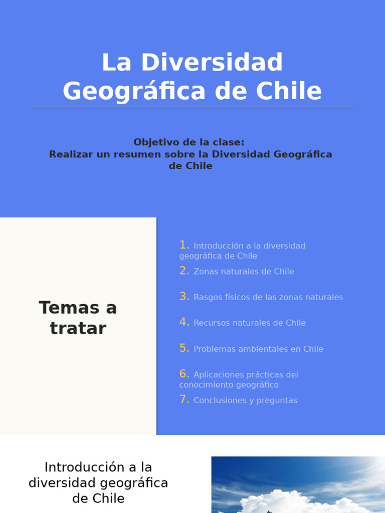 NIVELACIÓN 1 - 6°EB - La Diversidad Geográfica de Chile | PDF | Chile ...