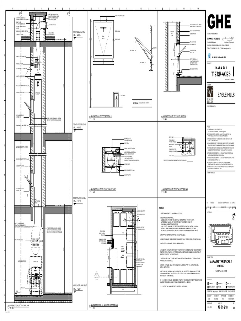 Garbage Chute and Compactor Design Details | PDF | Door | Plaster