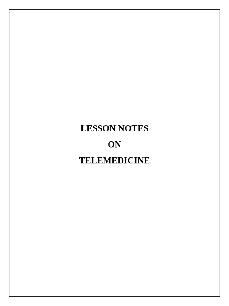 Telemedicine Overview and Insights | PDF | Health Care | Public Services