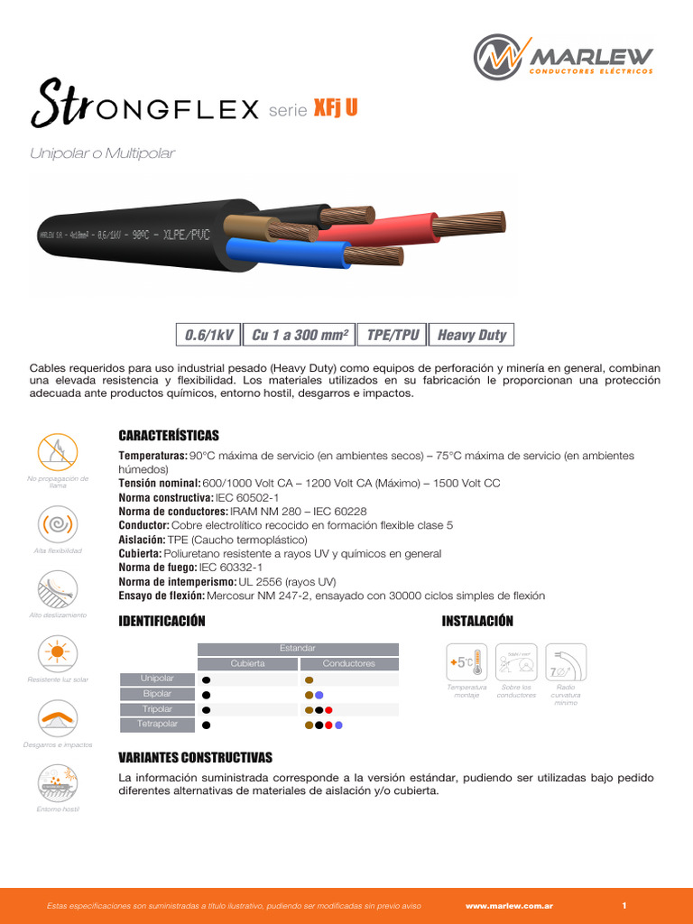 XFJ U Es | PDF | Conductor electrico | Cobre