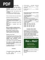 Exercícios de Ortografia: Mal, Mau, Mas, Mais | PDF