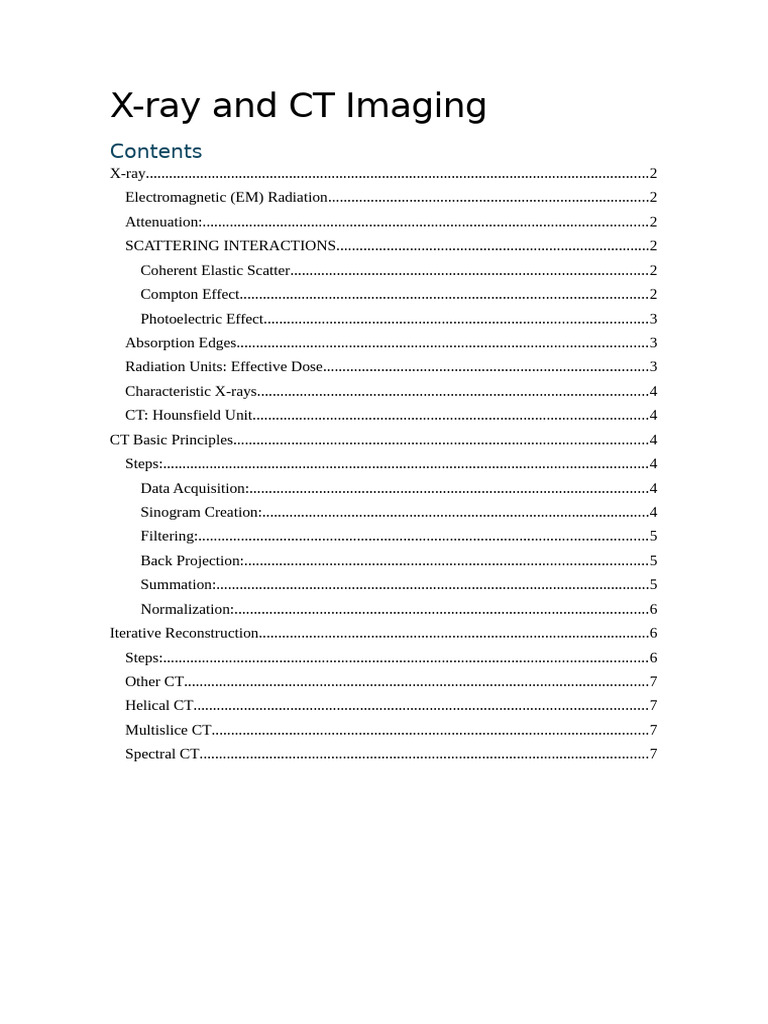 X-ray and CT Imaging Fundamentals | PDF | Ct Scan | X Ray