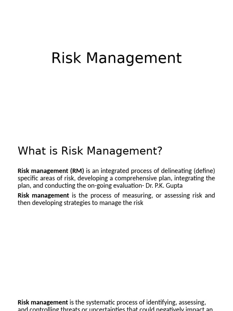 Lecture_6488e27633bf720807982996c7c4867b | PDF | Risk Management | Risk