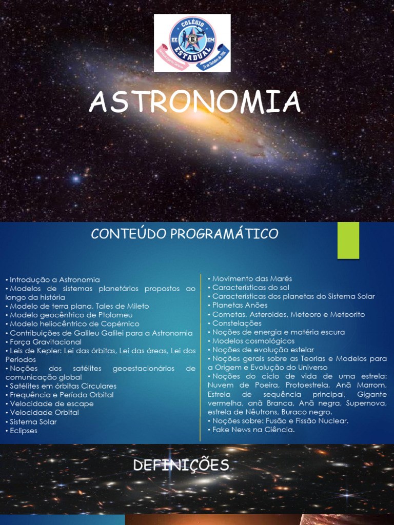 Aula 01 - Física - 2º Ano | PDF | Astronomia | Cosmologia