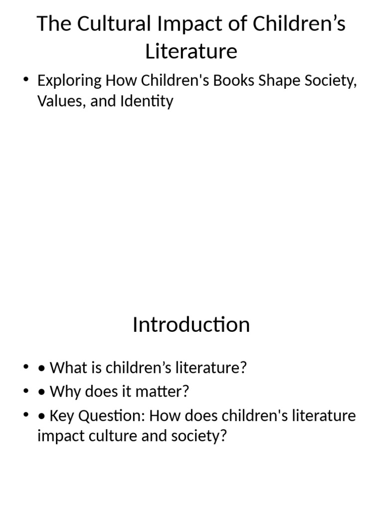 Impact of Children's Literature on Culture | PDF