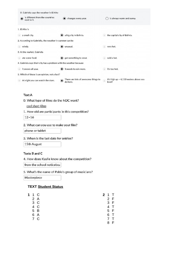 Answer Keys - Teens Iii - Reading | PDF