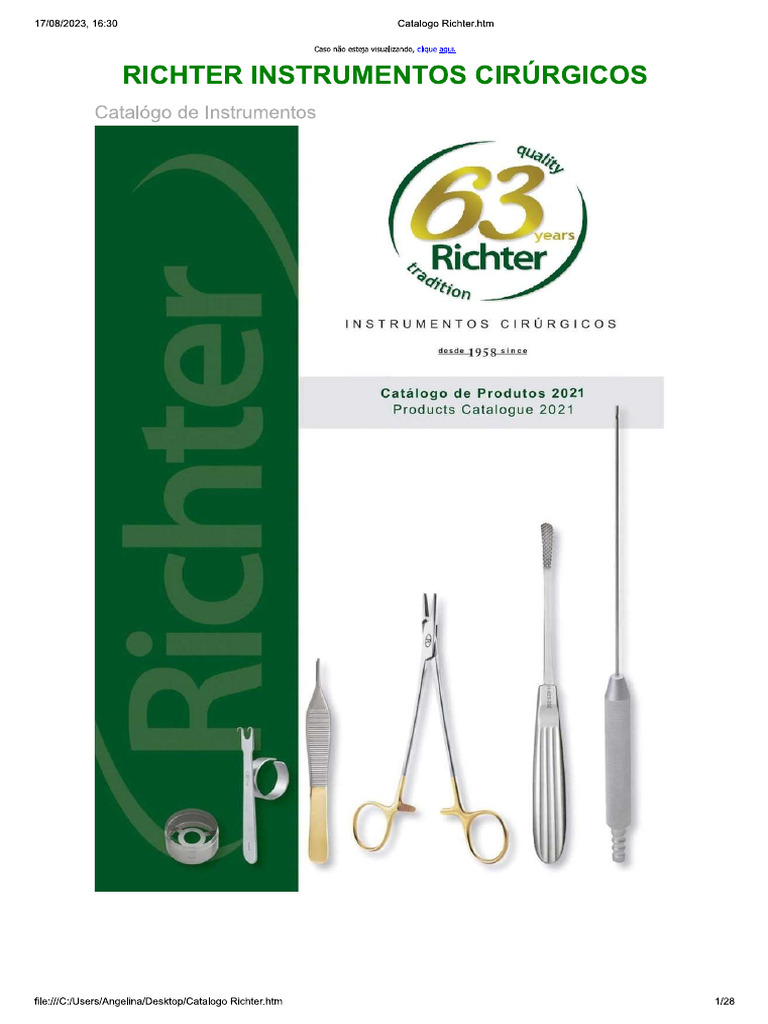 Catalogo RICHTER Instrumentais | PDF