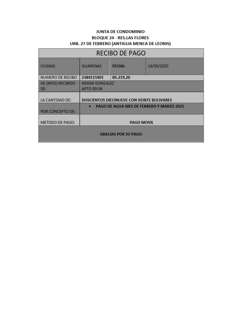 Recibo de Pago | PDF