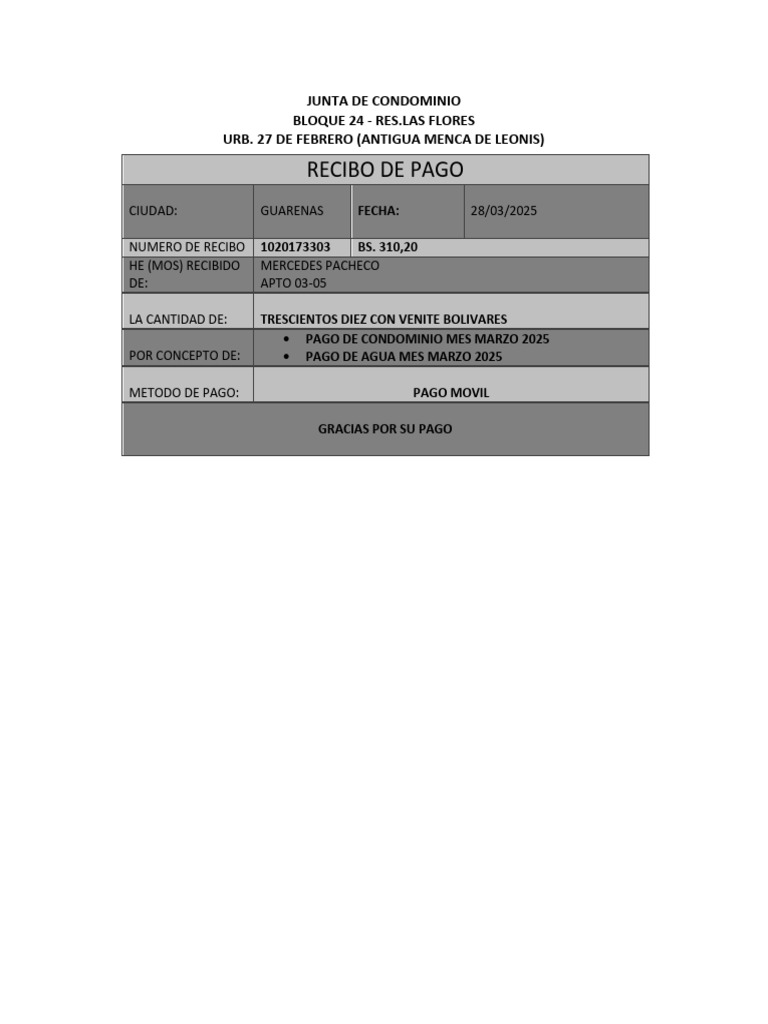 Recibo de Pago | PDF