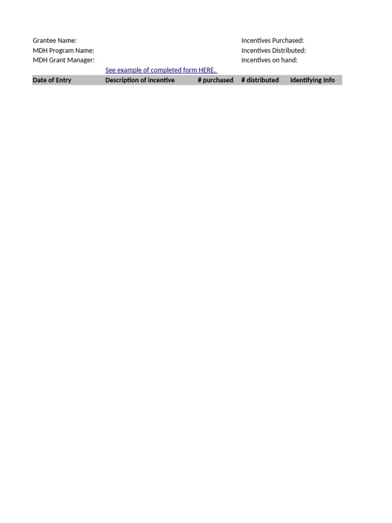 Incentive Track Form | PDF
