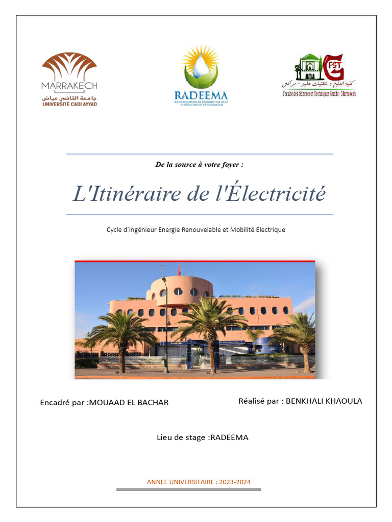 Itinéraire de l'Électricité à RADEEMA | PDF | Réseau électrique ...