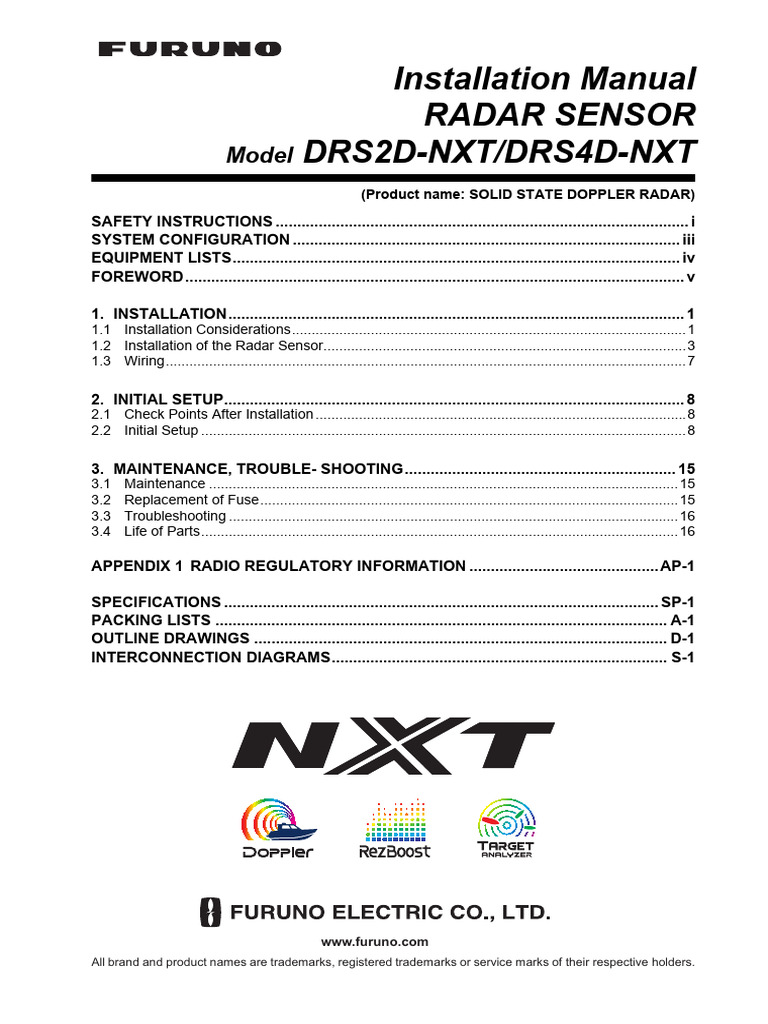 DRS2D/4D-NXT Radar Installation Guide | PDF | Radar | Electromagnetic ...
