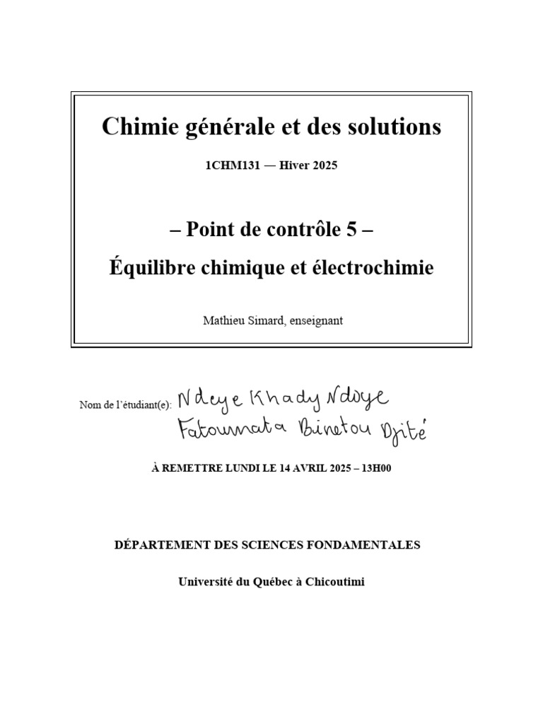 Équilibre chimique et électrochimie en chimie | PDF | Acide | Équilibre ...