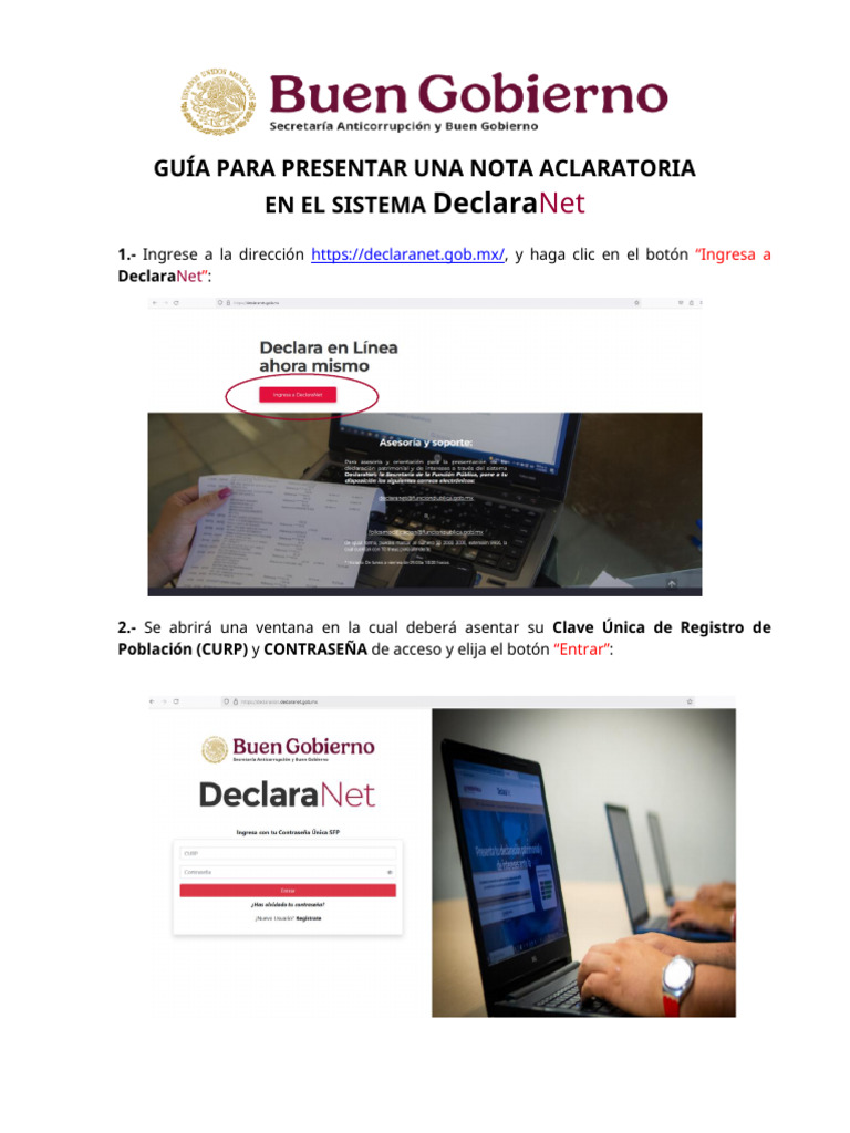 Cómo presentar una nota aclaratoria en DeclaraNet | PDF