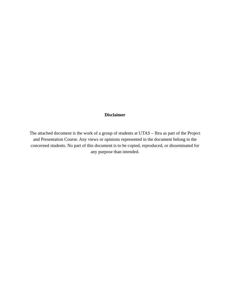 Disclaimer Page | PDF