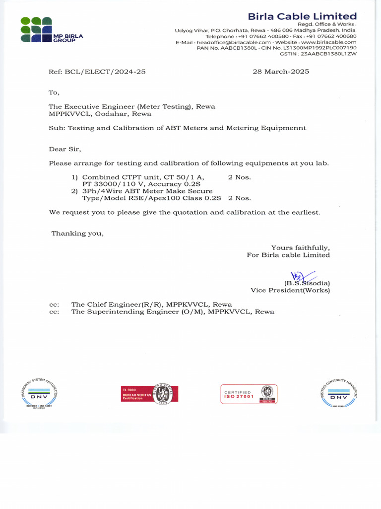 Letter Calibration of Meters | PDF