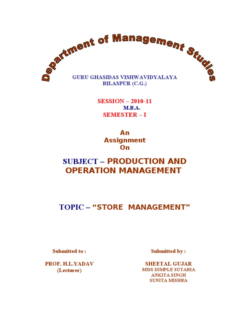 Stores Management PDF Warehouse Inventory