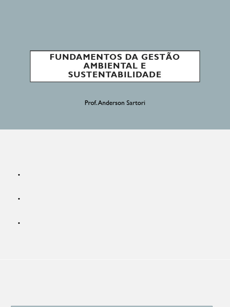Aula 1 - Fundamentos Da Gestão Ambiental e Sustentabilidade | PDF ...
