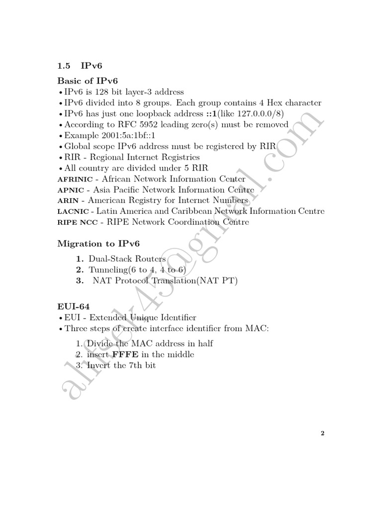 IPv6 Addressing and RIR Overview | PDF | I Pv6 | Ip Address